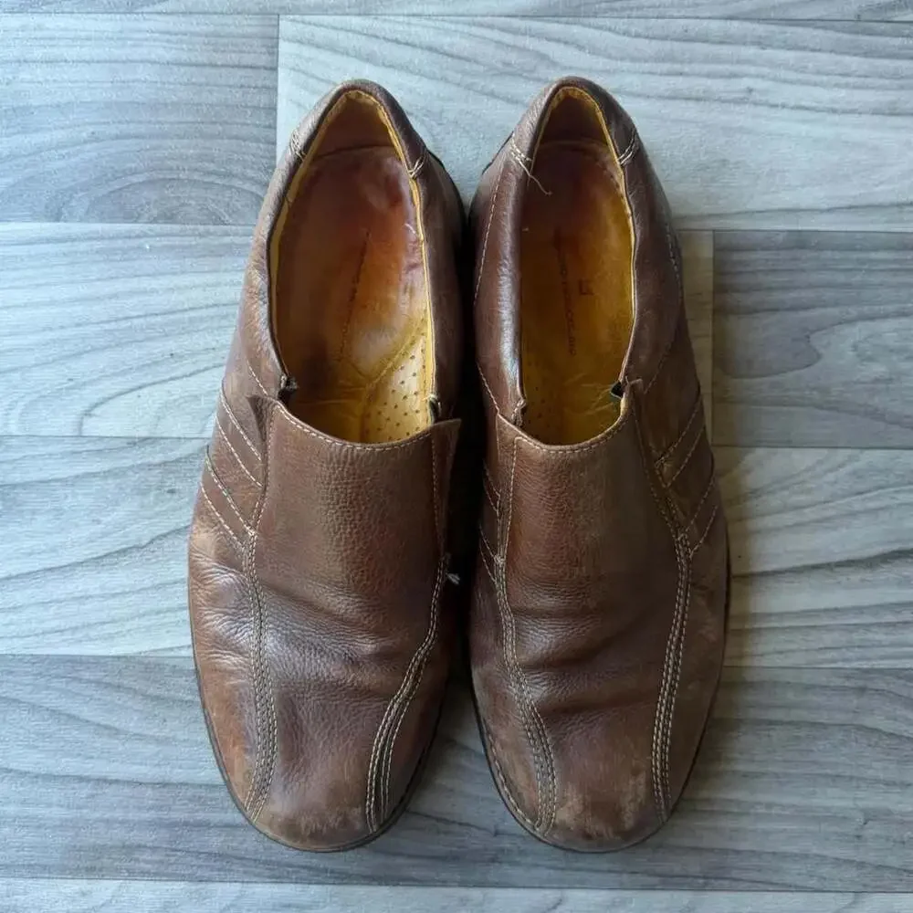 Sandro Moscoloni 6112 Brown Leather Slip-On Loafers